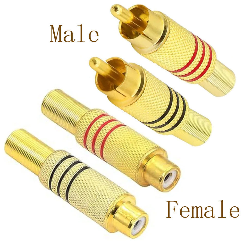 Genius Home Cinema - 4PCS RCA Plug Gold Plated Solder