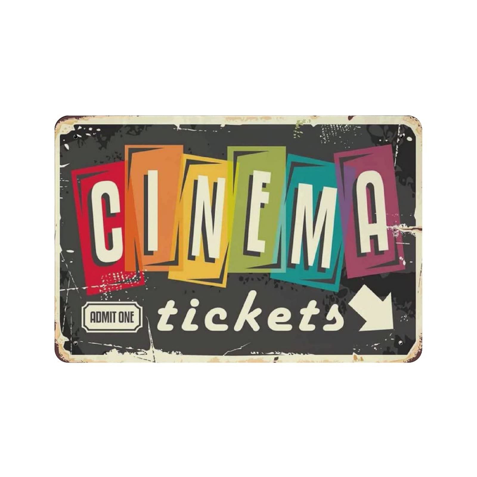 Metal Tin Sign Cinema Tickets  - Home Cinema Films review and price