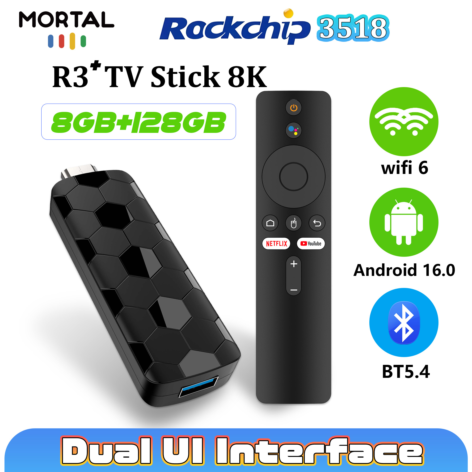 Mortal R3+ TV Stick Android 16 - Home Cinema Furniture review and price
