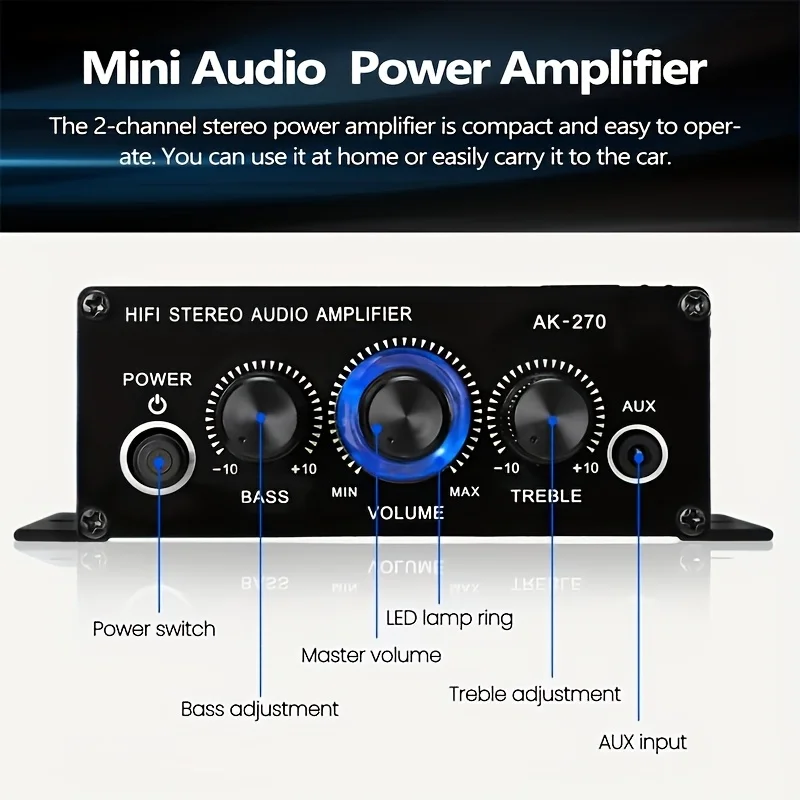 AK-270 400W Mini Power Amplifi - Genius Home Cinema review and price