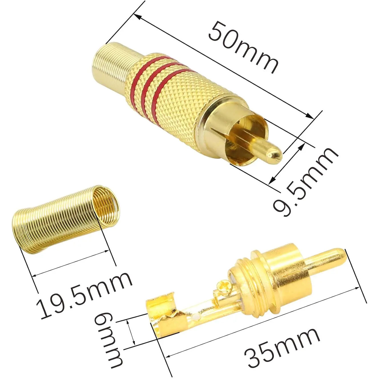 4PCS RCA Plug Gold Plated Sold - Genius Home Cinema review and price