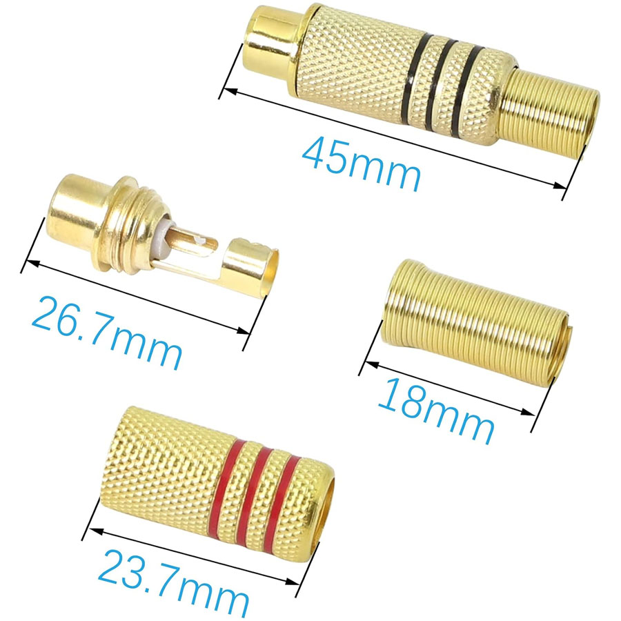 4PCS RCA Plug Gold Plated Sold - Genius Home Cinema review and price